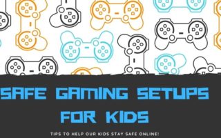 TEXT SAFE GAMING SETUPS FOR KIDS WITH IMAGE OF MULTIPLE GAME CONTROLLERS