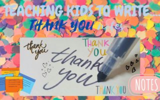 SCRAPS OF COLORFUL PAPER WITH VARIOUS NOTES OF THANK YOU