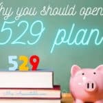 PICTURE OF BOOKS AND A PIGGY BANK AND TEXT WHY YOU SHOULD OPEN A 529 PLAN